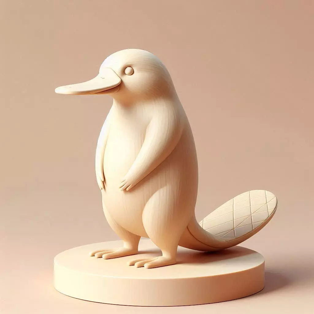 562 Minimalist Platypus Full Body 3D Model 3D print model_0