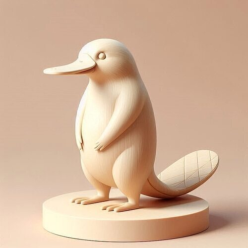 562  Minimalist Platypus      Full Body     3D Model 3D print model