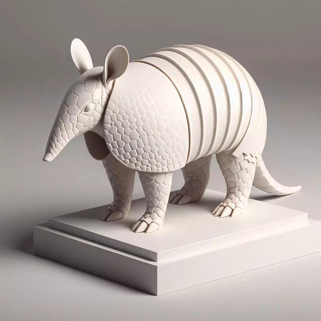 563 Low Poly Armadillo Full Body 3D Model 3D print model_0