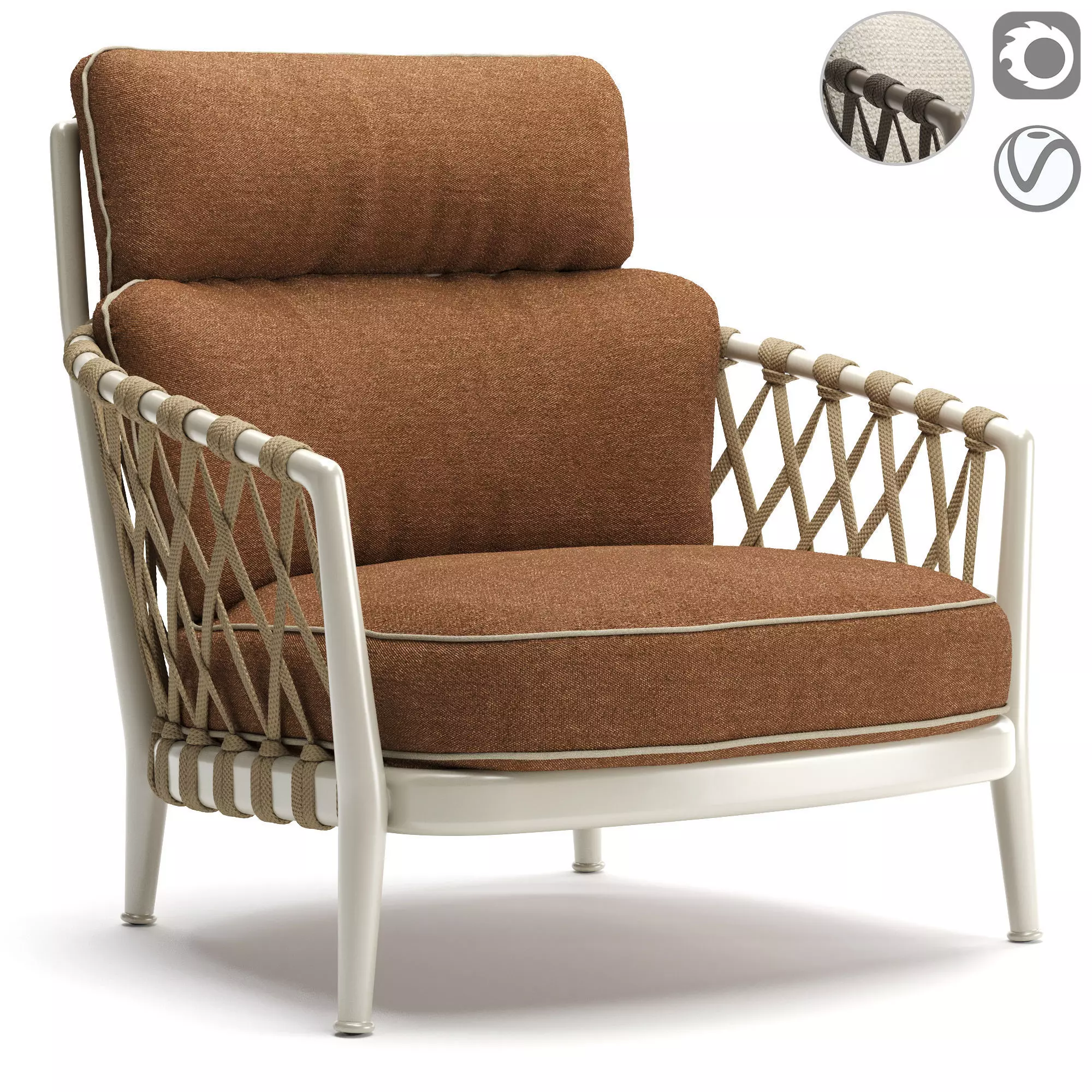 Erica Outdoor Armchair v2 3D model