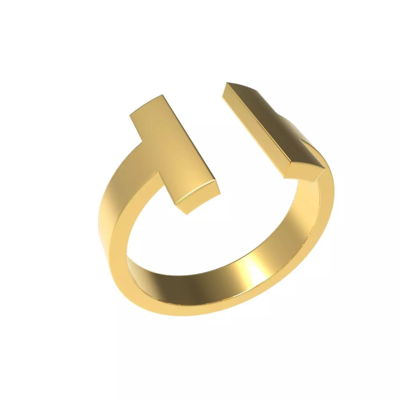 Tiffany T Square Ring 3D print model_0