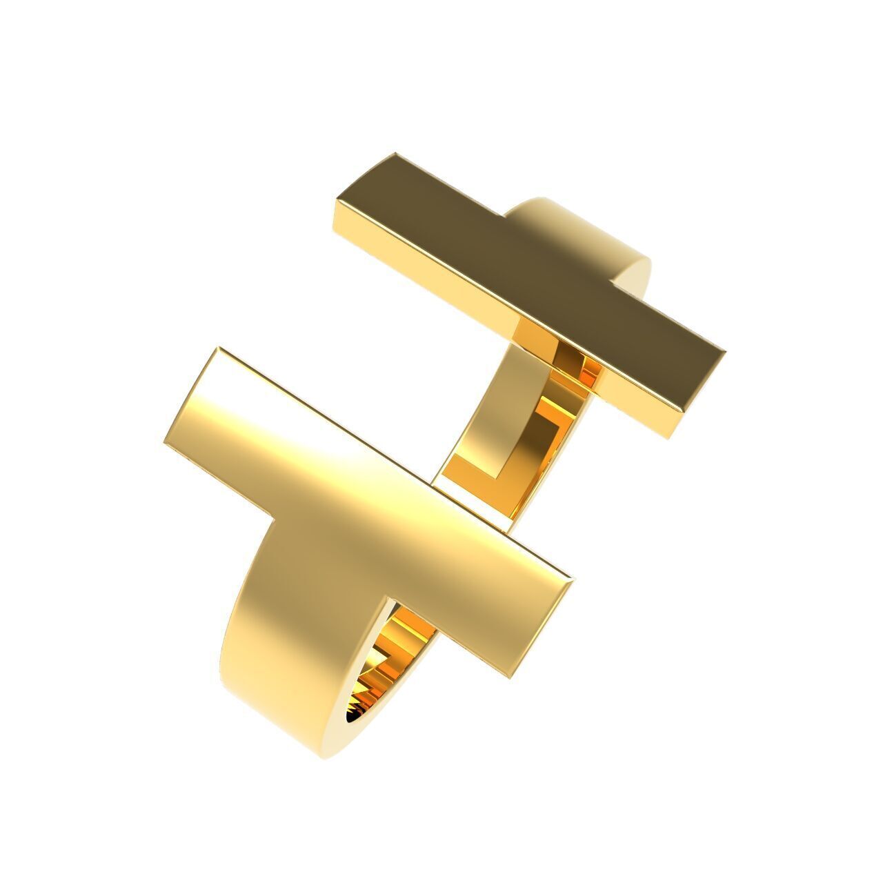 Tiffany T Square Ring 3D print model_5