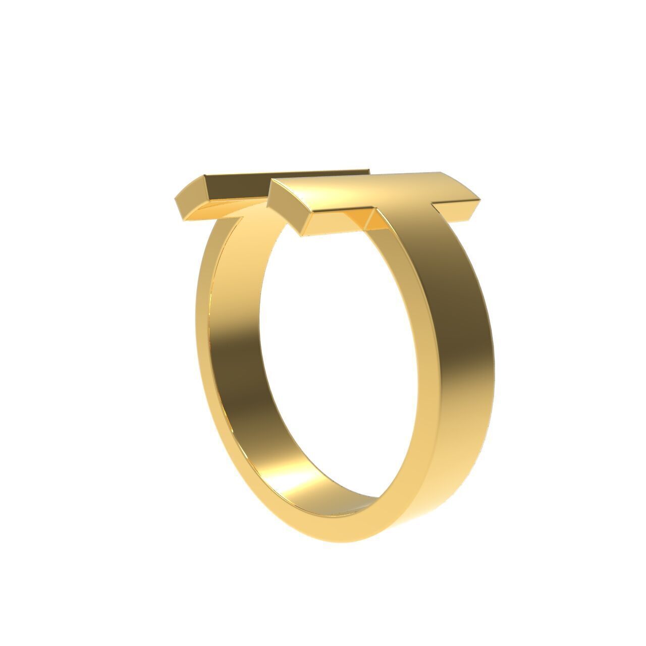 Tiffany T Square Ring 3D print model_3