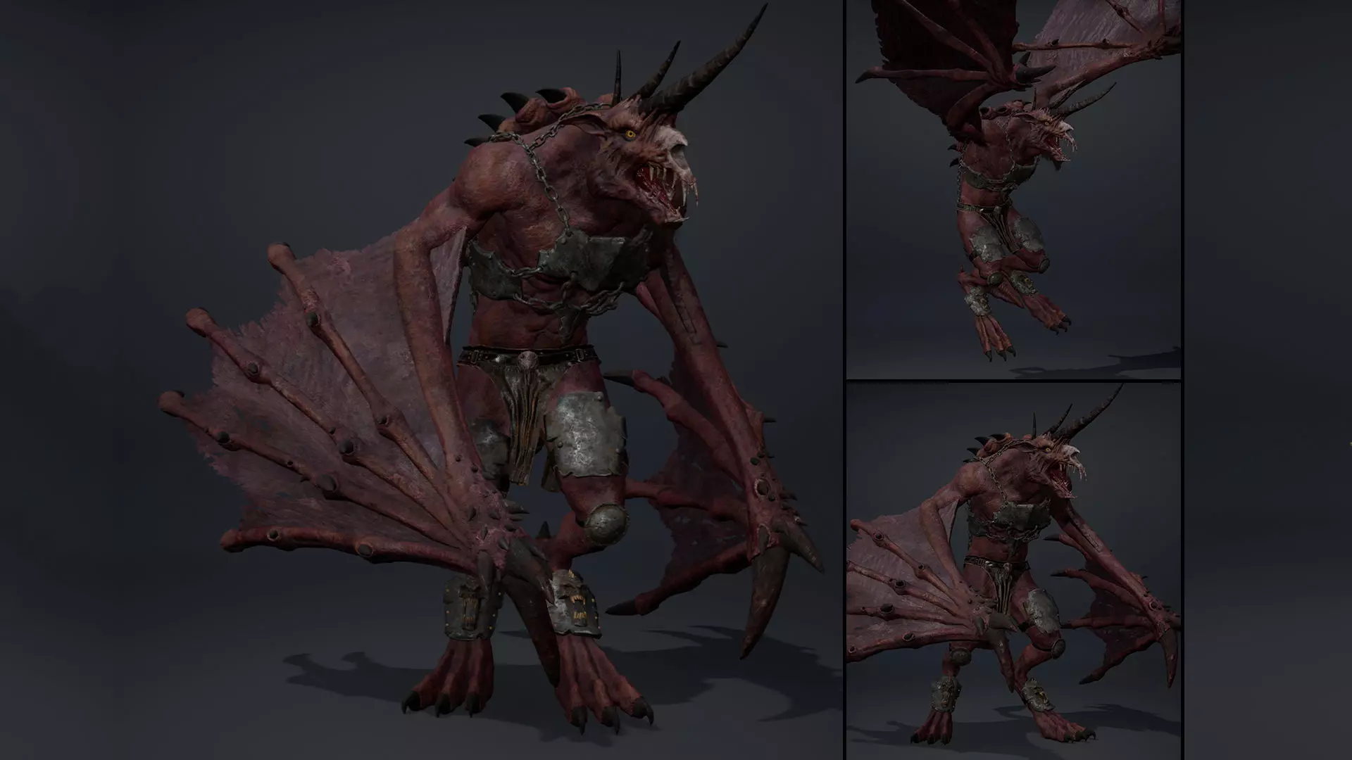 Ashen Brutal Wing2 Low-poly 3D model_0