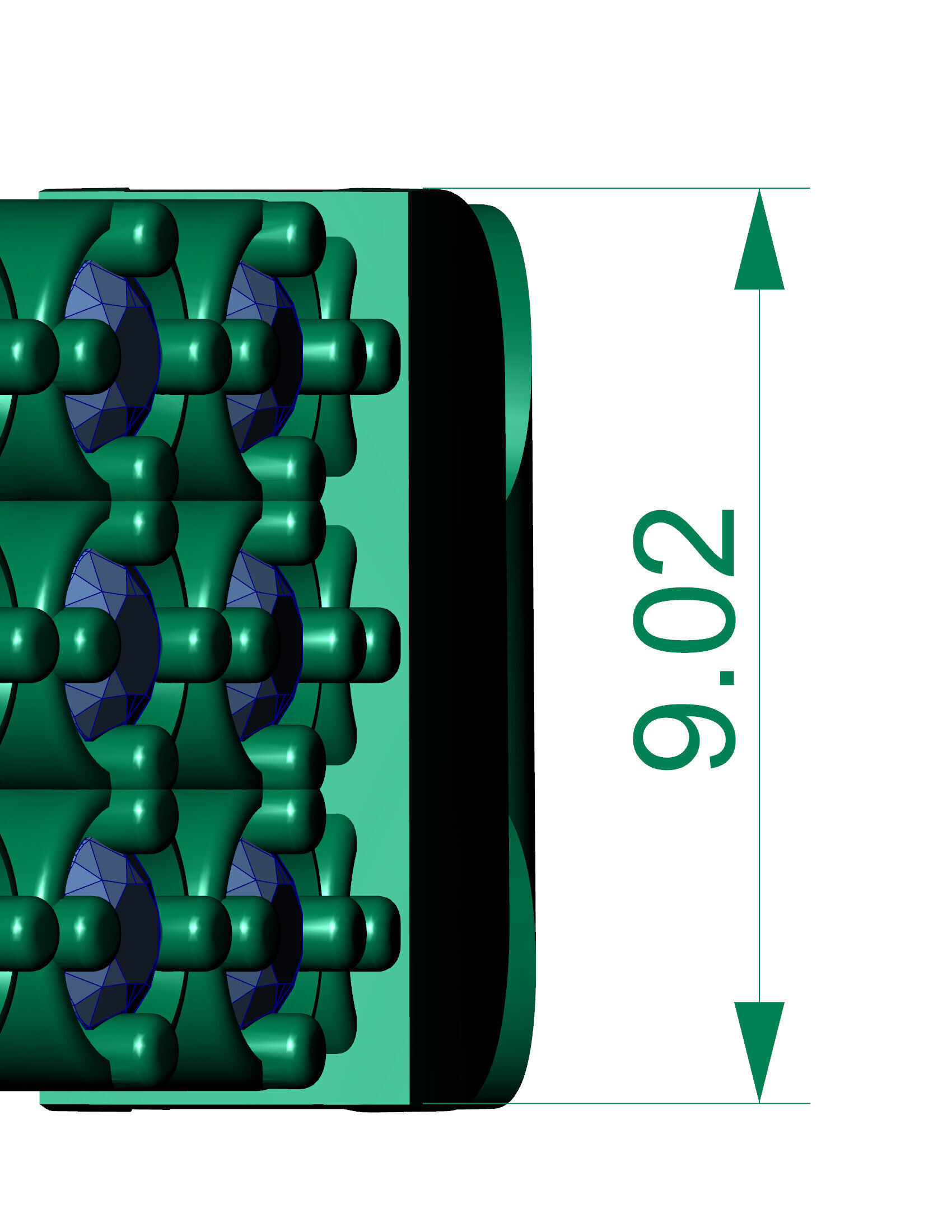 9MM SPIRAL 3 line Elegant Single Stone 3D Printed Bracelet 3D print model_3