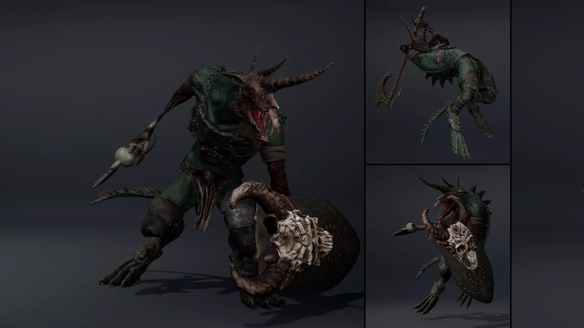 Ashen Brutal Damaged Low-poly 3D model_0