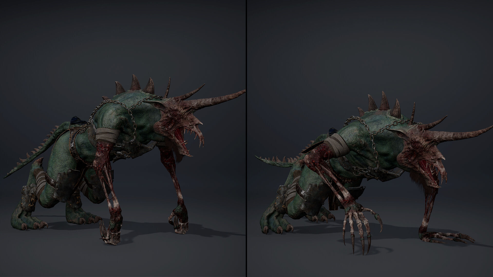 Ashen Brutal Damaged Low-poly 3D model_9