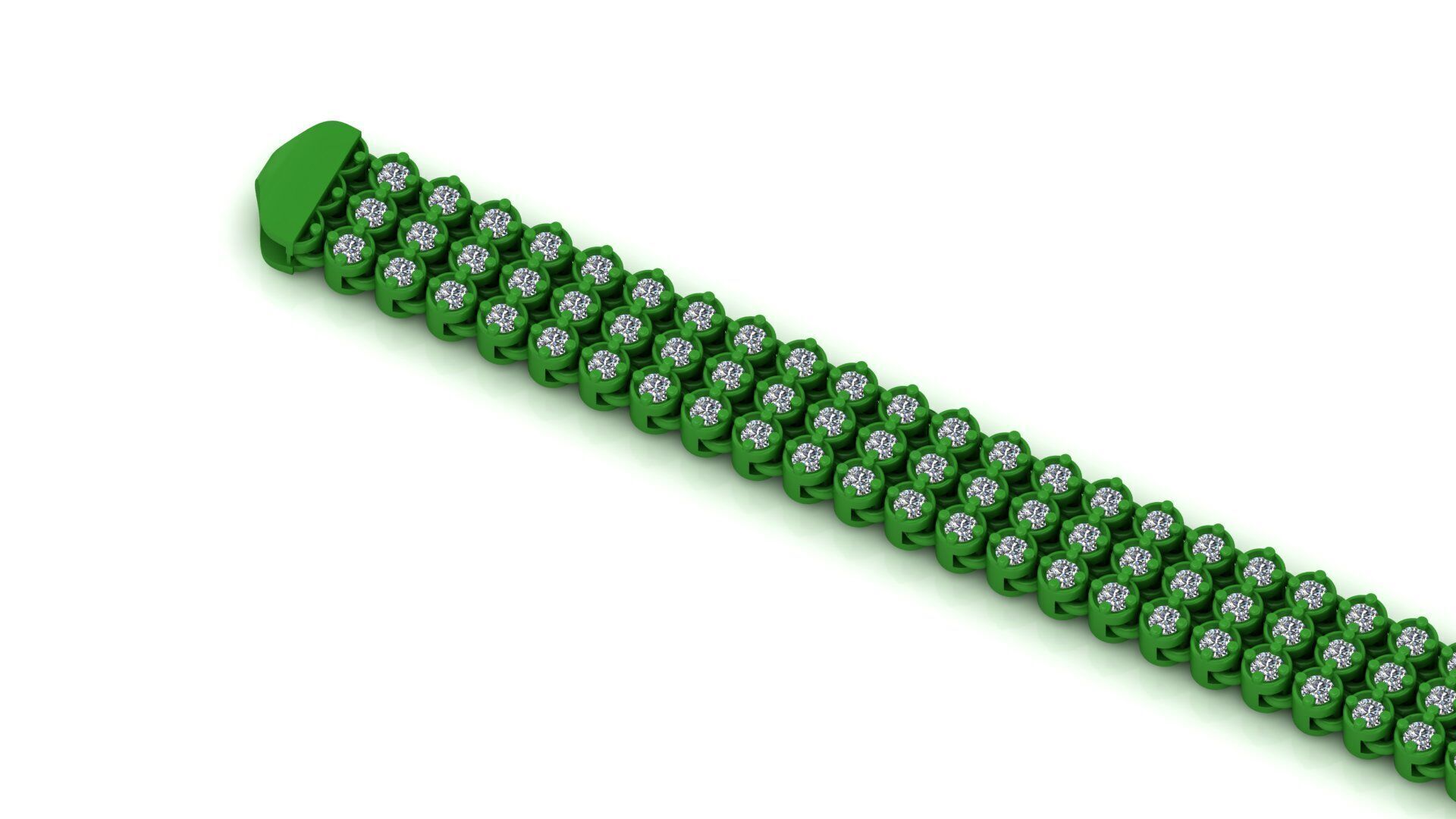 12 MM STRICK TYPE Elegant Single Stone 3D Printed Bracelet 3D print model_1