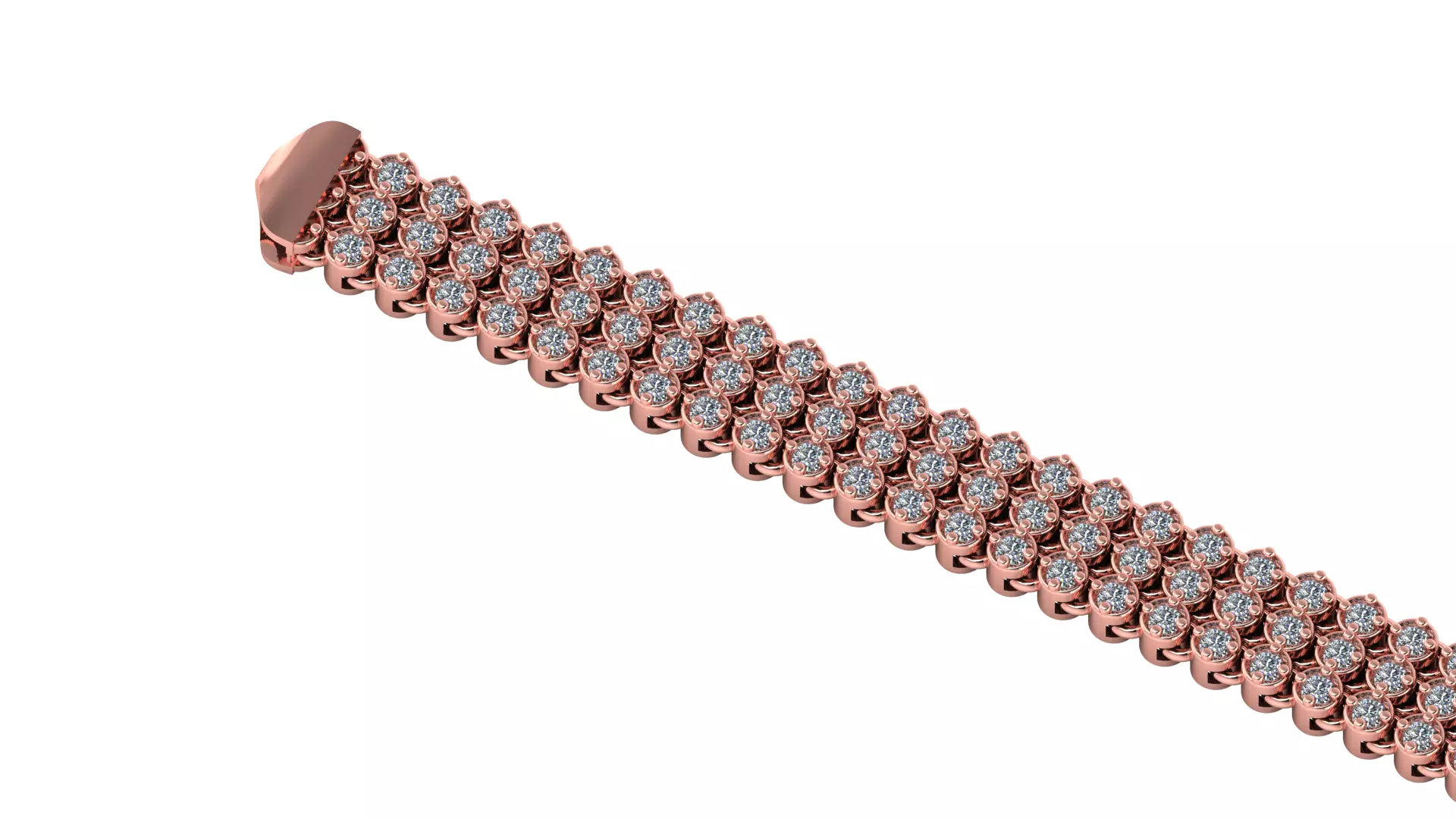 13MM STRICK TYPE Elegant Single Stone 3D Printed Bracelet  3D print model_0