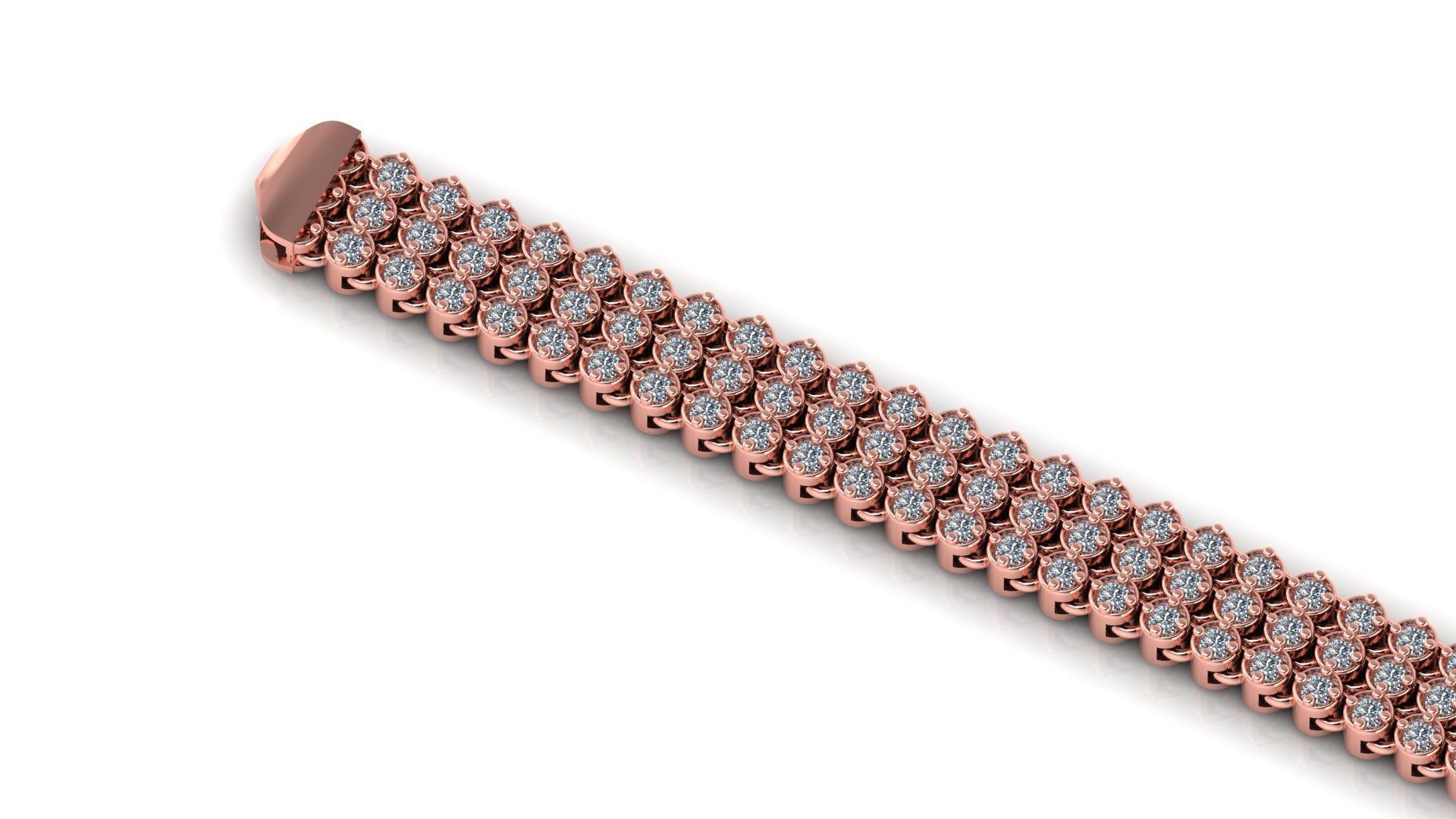 5 SET OF STRICK TYPE Elegant Single Stone 3D Printed Bracelet 3D Model Collection_1