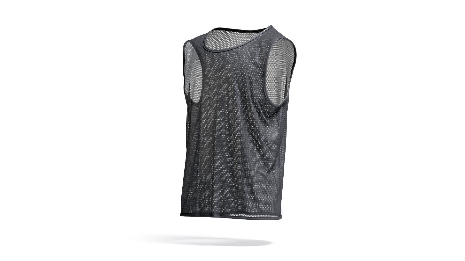 Black Football Team Practice Vest - soccer for training uniform 3D model_1