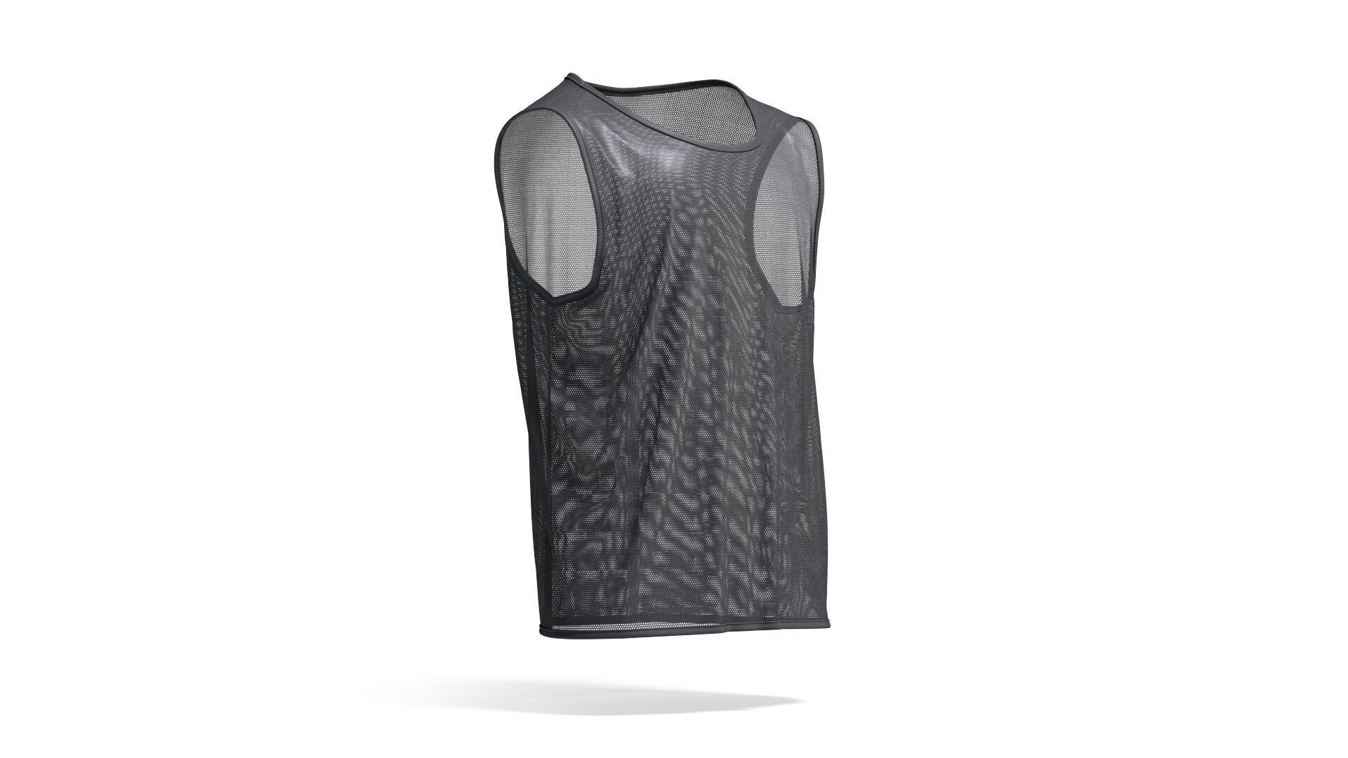 Black Football Team Practice Vest - soccer for training uniform 3D model_3