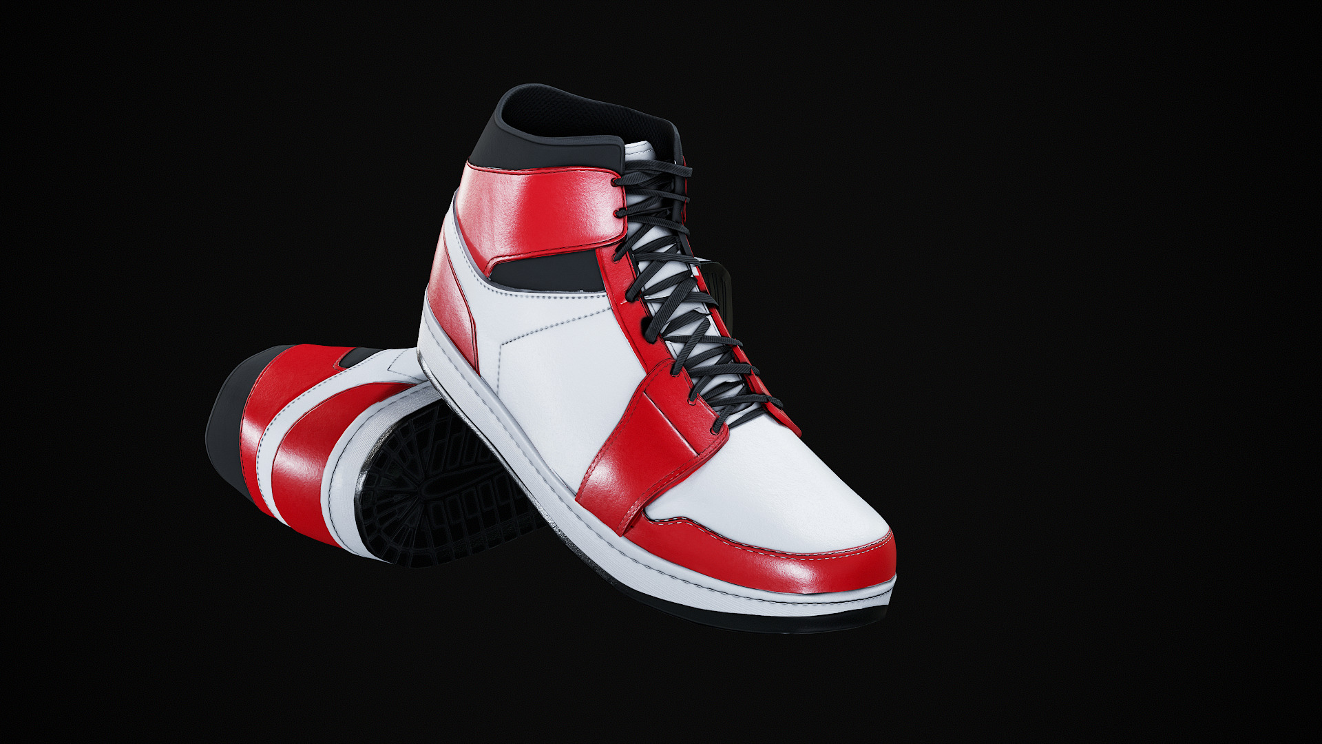 Nike Air Jordan 1 Mid 3D Model multiple colorways GTA and FiveM Low-poly 3D model_23