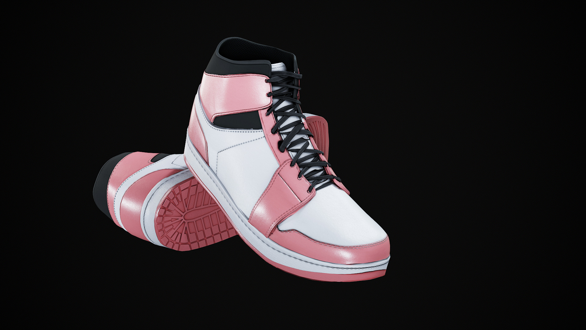 Nike Air Jordan 1 Mid 3D Model multiple colorways GTA and FiveM Low-poly 3D model_33
