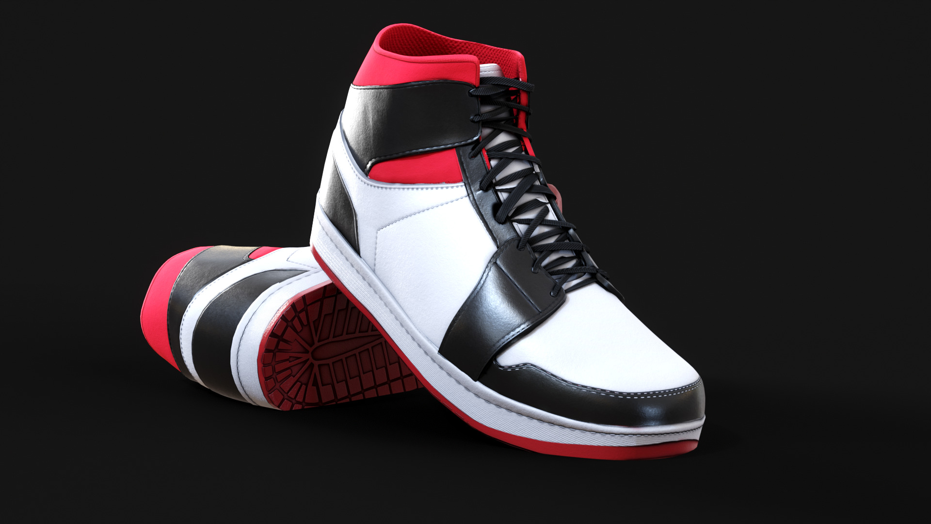 Nike Air Jordan 1 Mid 3D Model multiple colorways GTA and FiveM Low-poly 3D model_4