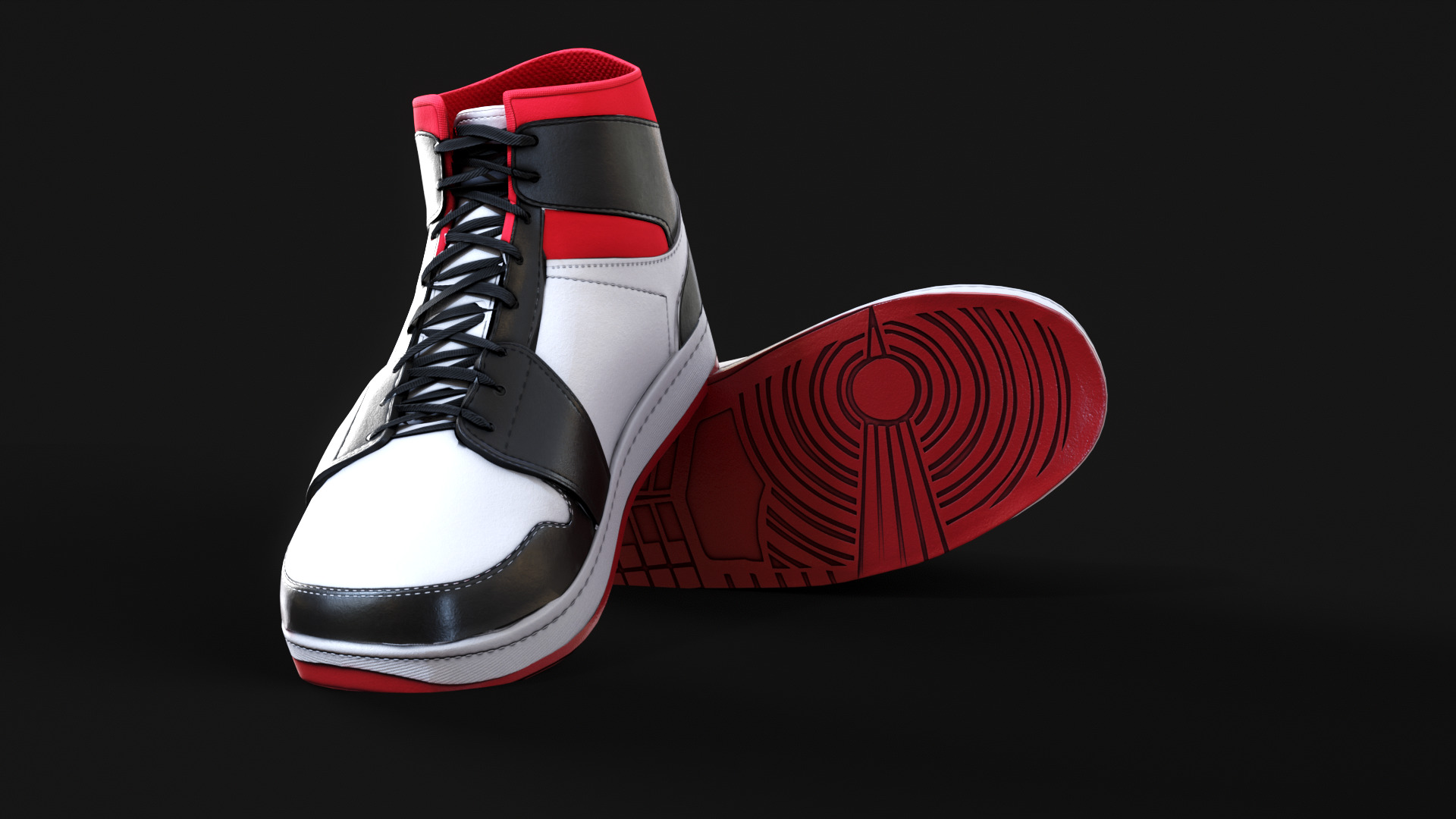 Nike Air Jordan 1 Mid 3D Model multiple colorways GTA and FiveM Low-poly 3D model_3