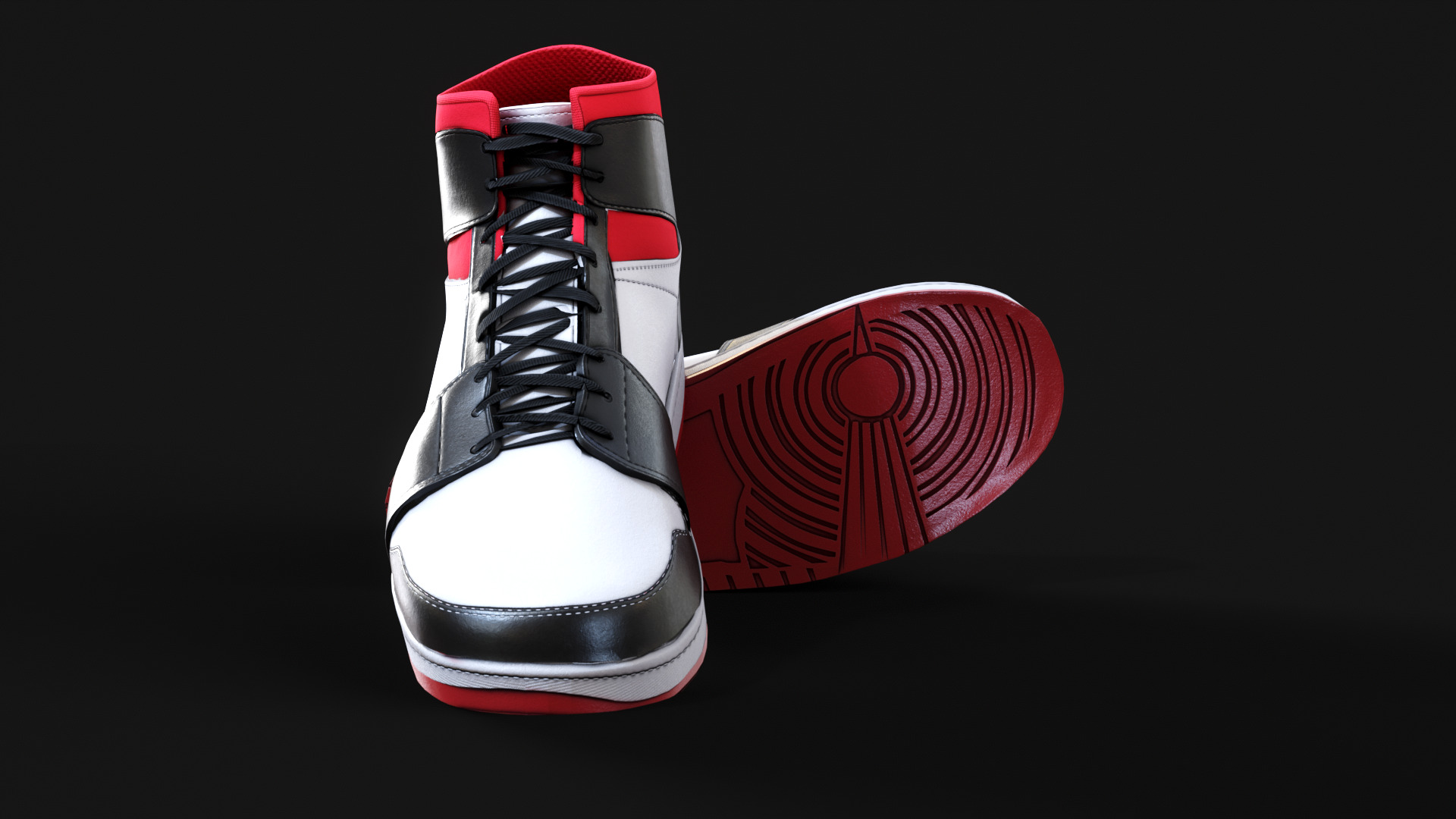 Nike Air Jordan 1 Mid 3D Model multiple colorways GTA and FiveM Low-poly 3D model_8