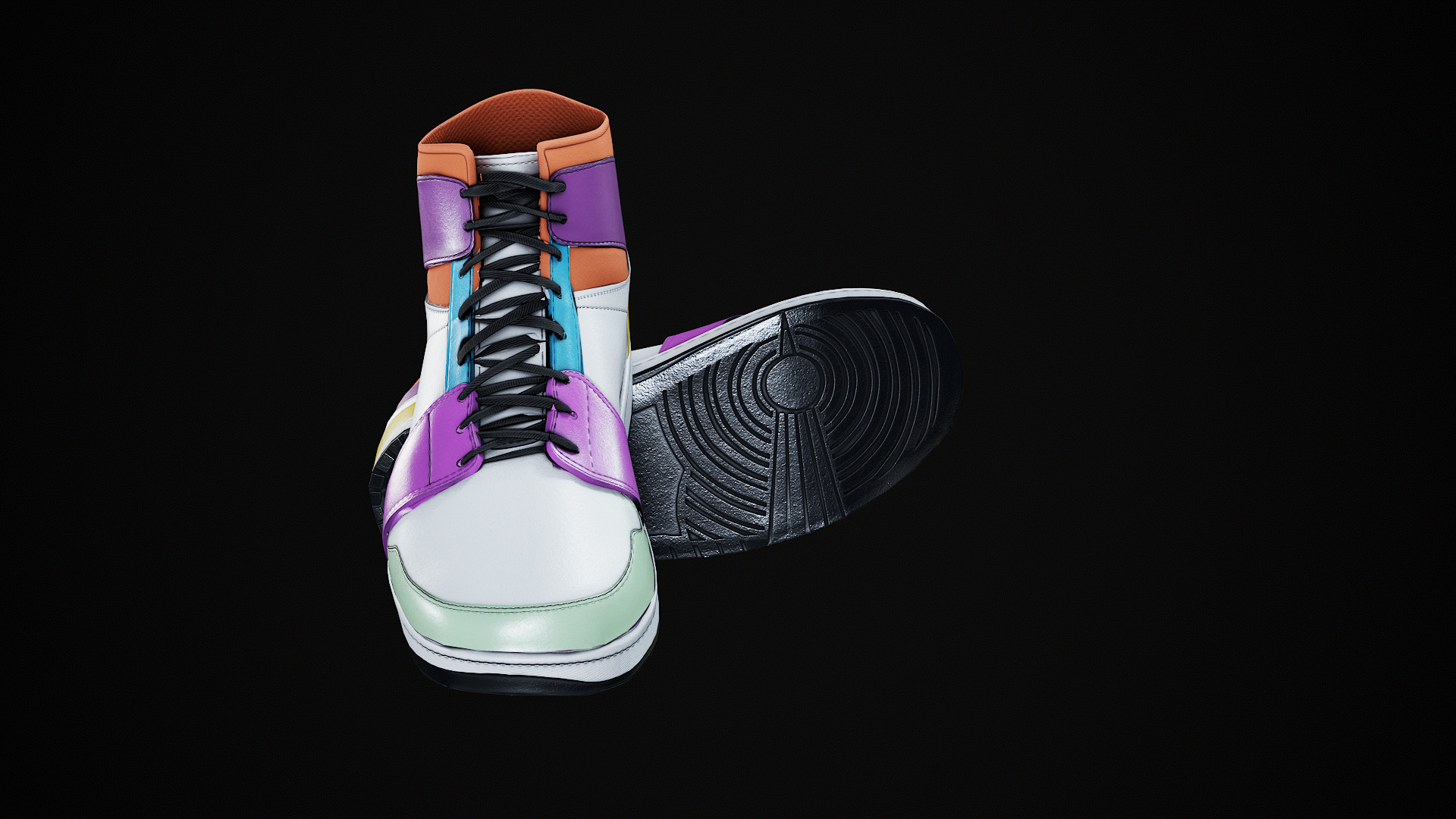 Nike Air Jordan 1 Mid 3D Model multiple colorways GTA and FiveM Low-poly 3D model_24