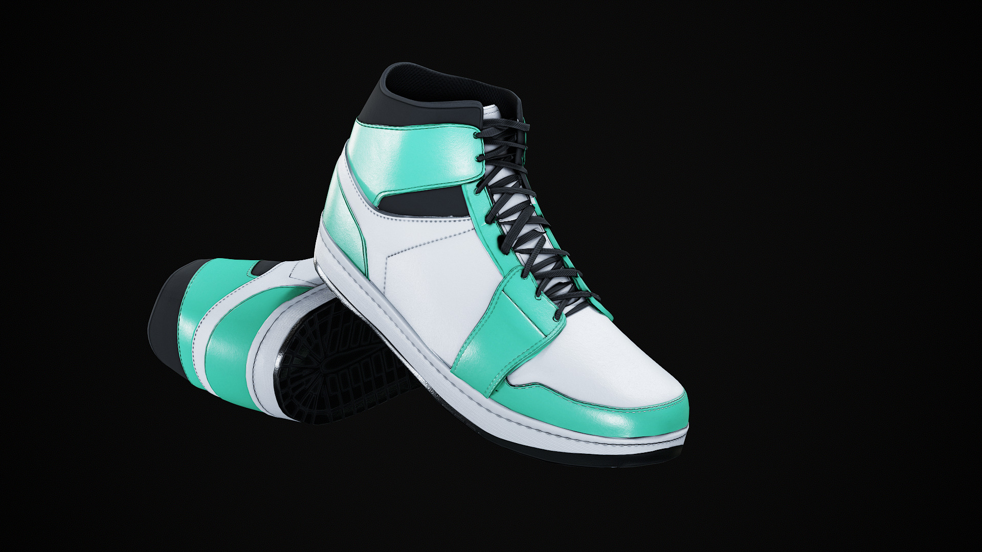 Nike Air Jordan 1 Mid 3D Model multiple colorways GTA and FiveM Low-poly 3D model_32