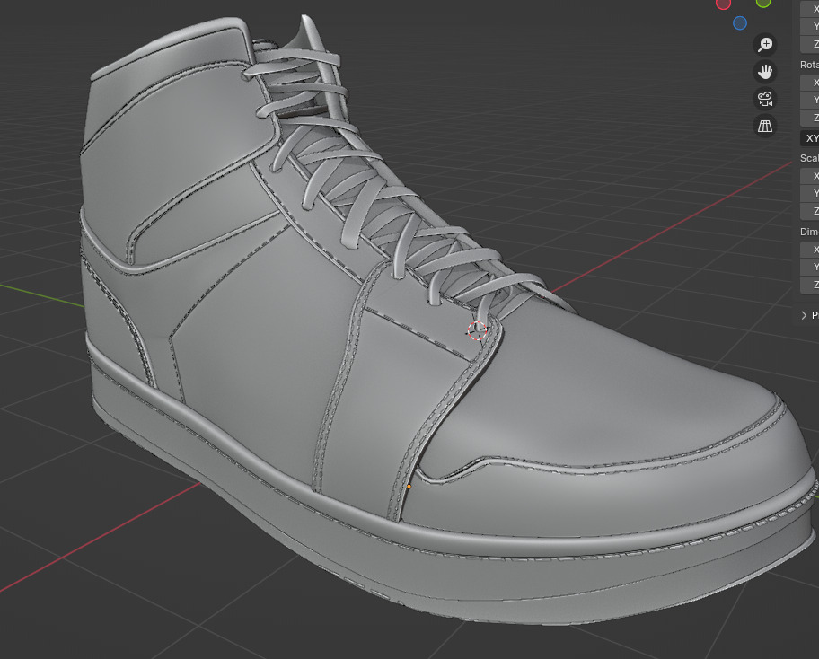 Nike Air Jordan 1 Mid 3D Model multiple colorways GTA and FiveM Low-poly 3D model_14