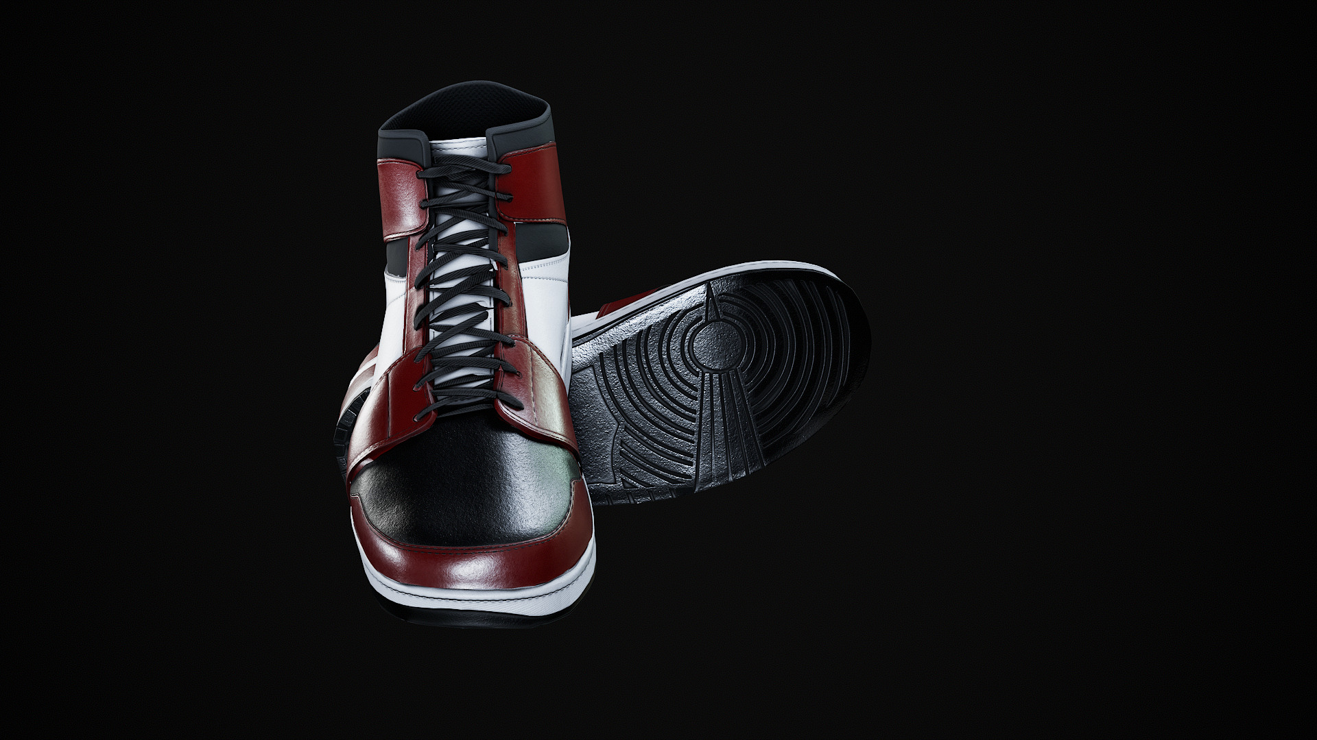Nike Air Jordan 1 Mid 3D Model multiple colorways GTA and FiveM Low-poly 3D model_34