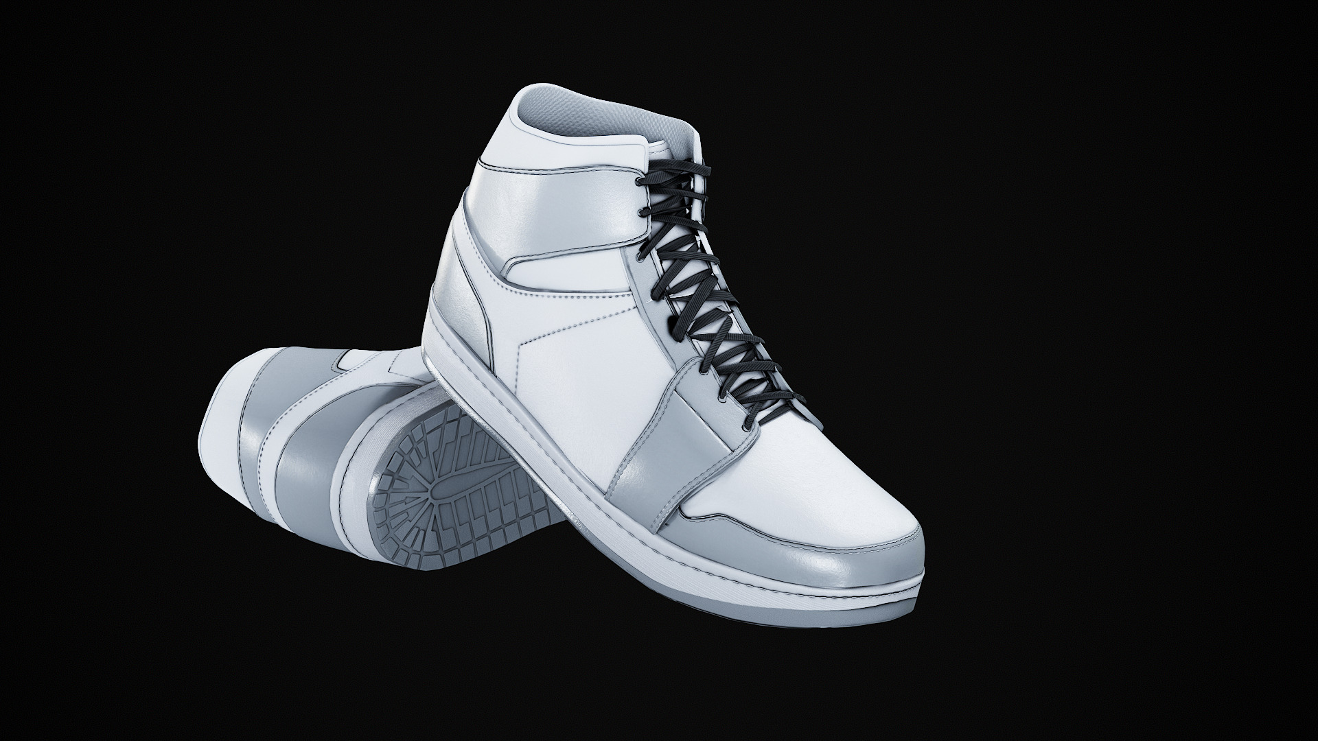 Nike Air Jordan 1 Mid 3D Model multiple colorways GTA and FiveM Low-poly 3D model_22