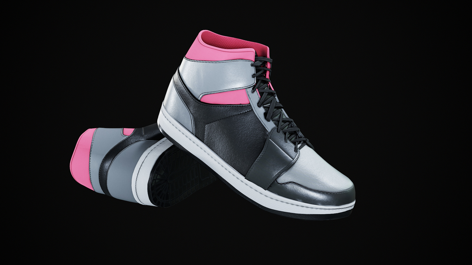 Nike Air Jordan 1 Mid 3D Model multiple colorways GTA and FiveM Low-poly 3D model_27