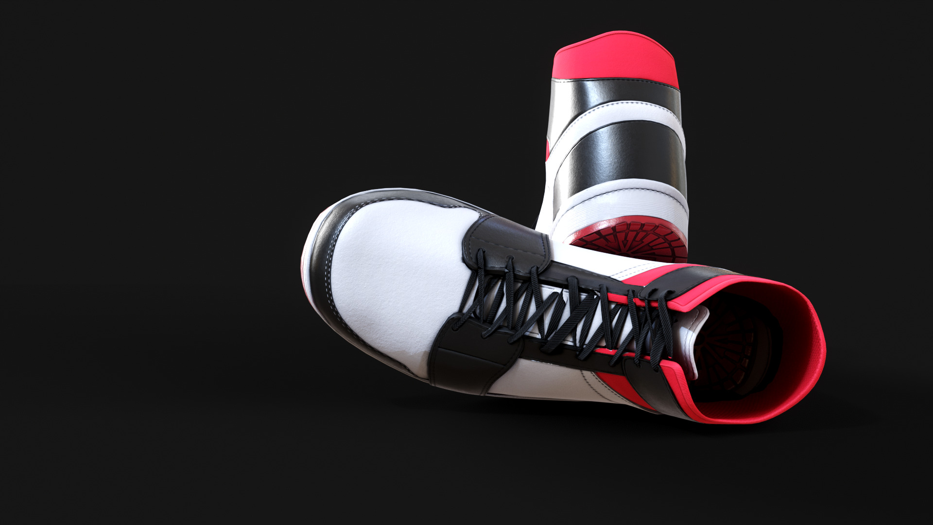 Nike Air Jordan 1 Mid 3D Model multiple colorways GTA and FiveM Low-poly 3D model_7