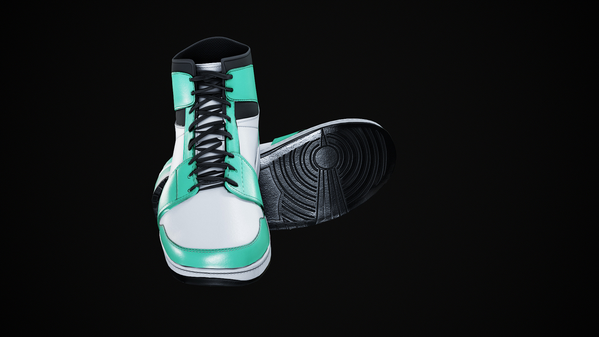 Nike Air Jordan 1 Mid 3D Model multiple colorways GTA and FiveM Low-poly 3D model_30