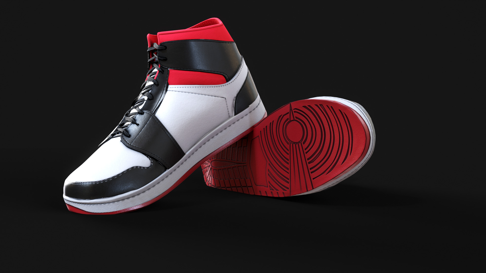 Nike Air Jordan 1 Mid 3D Model multiple colorways GTA and FiveM Low-poly 3D model_5