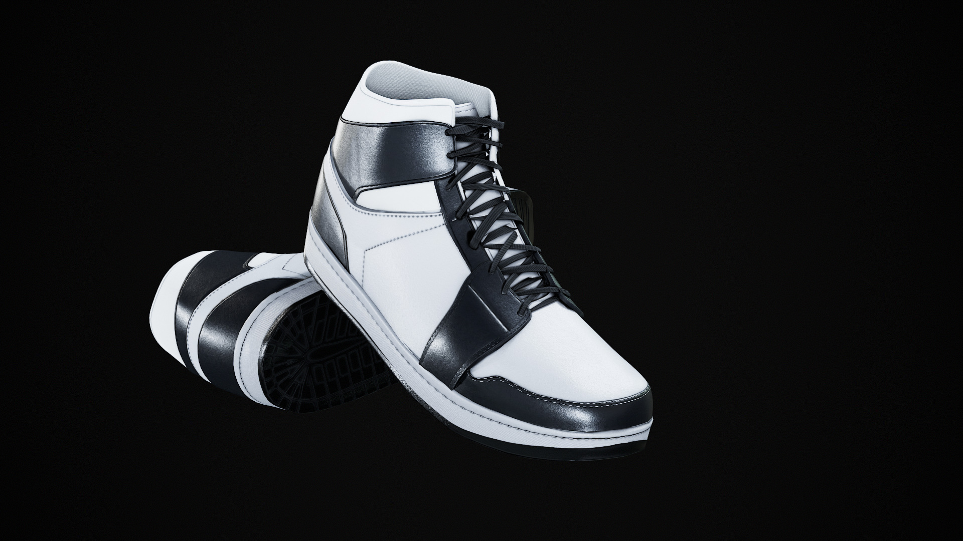 Nike Air Jordan 1 Mid 3D Model multiple colorways GTA and FiveM Low-poly 3D model_31