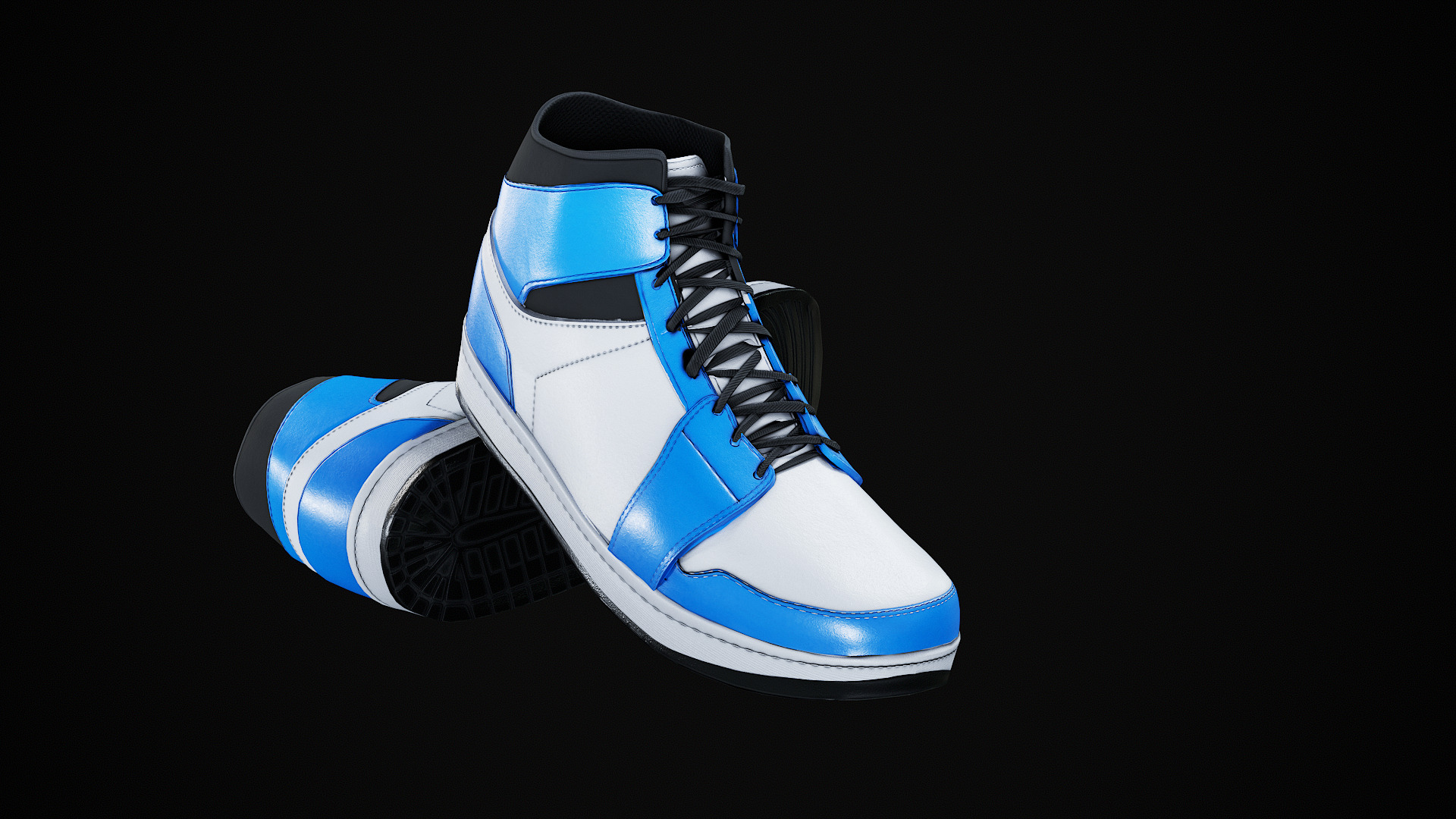 Nike Air Jordan 1 Mid 3D Model multiple colorways GTA and FiveM Low-poly 3D model_20