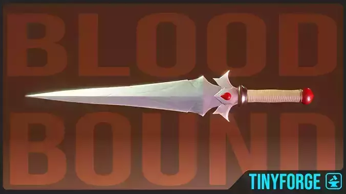 Bloodbound - Stylized Fantasy Dagger - Handpainted - Game Ready