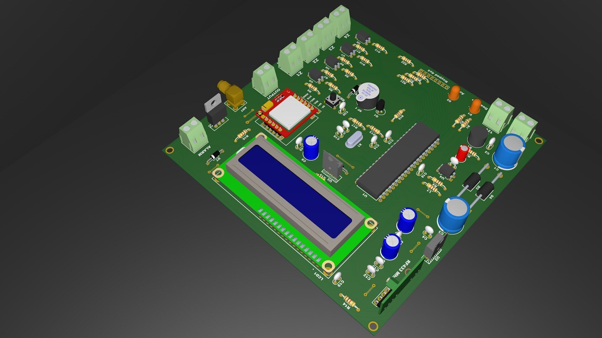 PCB Board Security Alarm 3D model_2