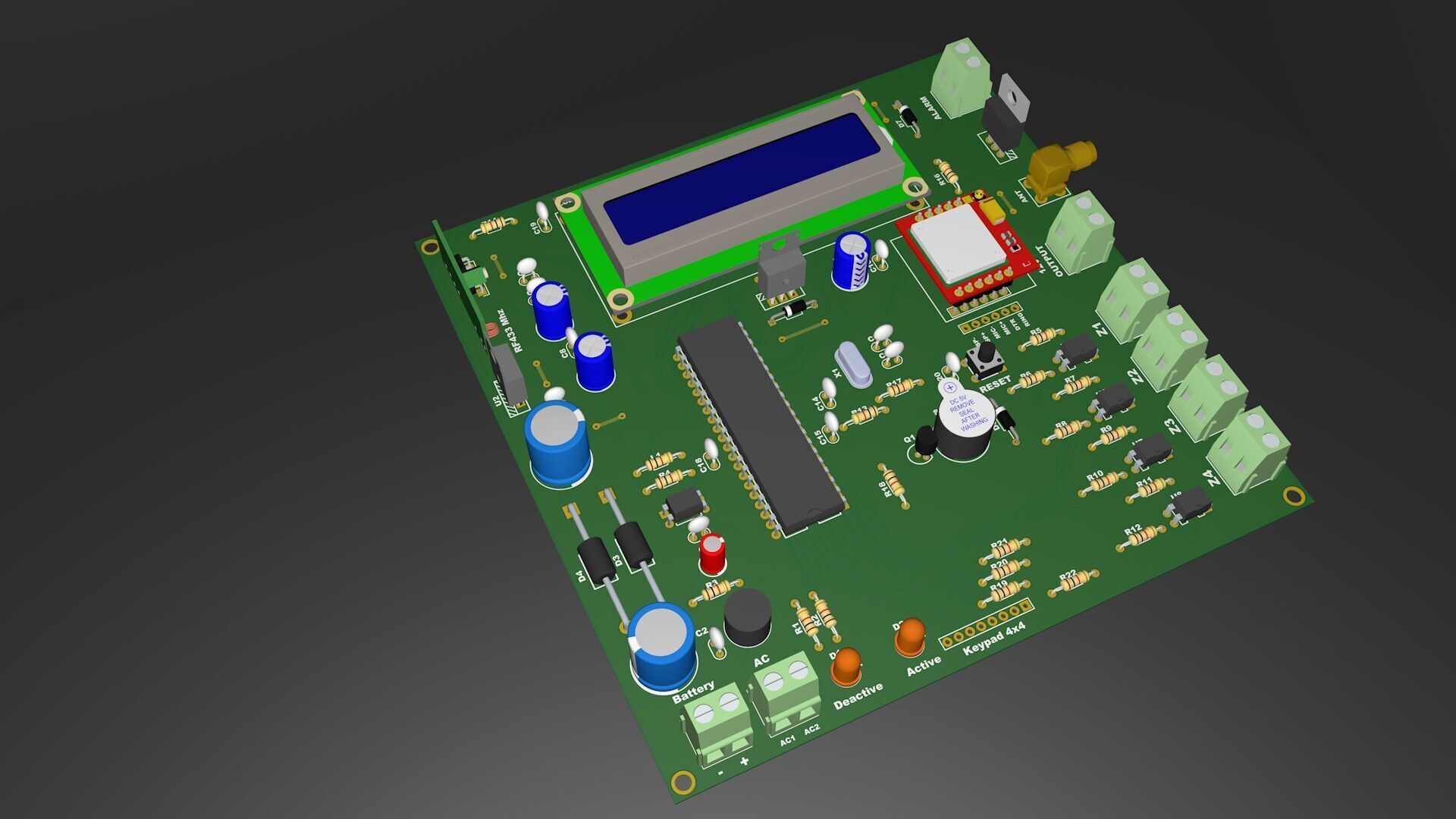 PCB Board Security Alarm 3D model_1
