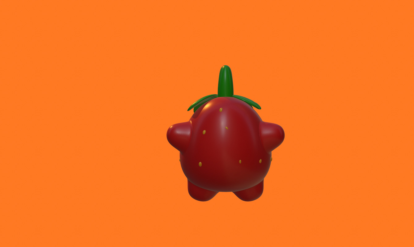 Stylized Strawberry Character - Game Ready 3D Model Low-poly 3D model_3