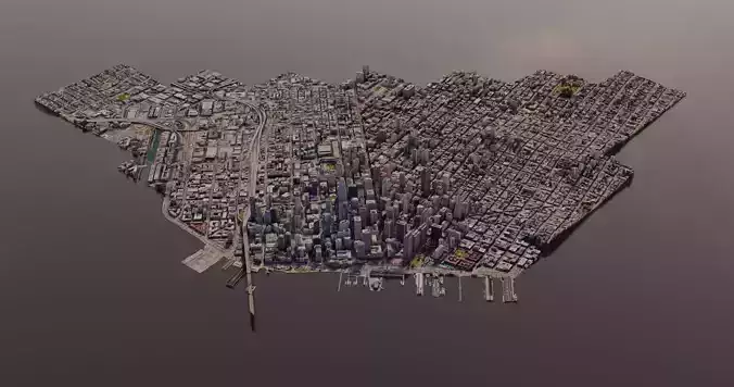 San francisco 3D Skyline City Map