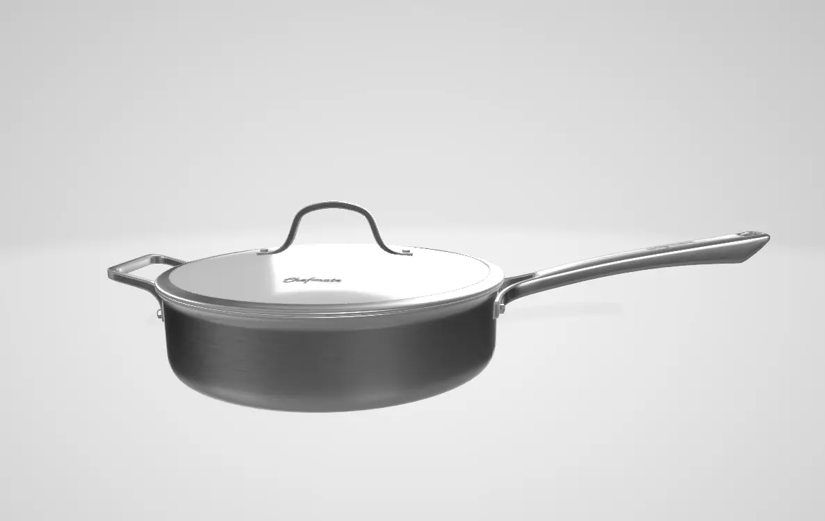 Quart Saute Pan Low-poly 3D model_0