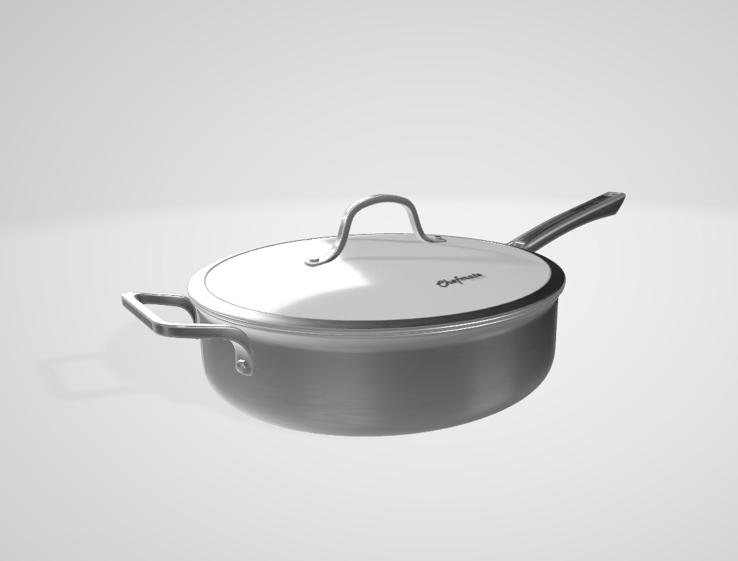 Quart Saute Pan Low-poly 3D model_1