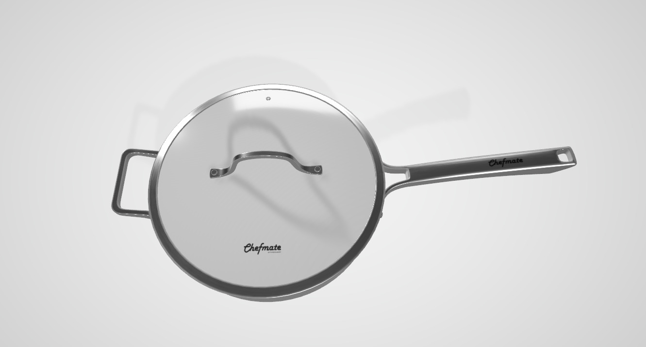 Quart Saute Pan Low-poly 3D model_2