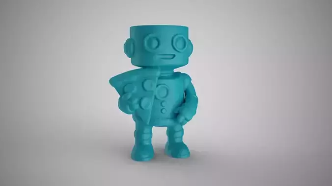 Pizza Robot Succulent Pot 3D print model