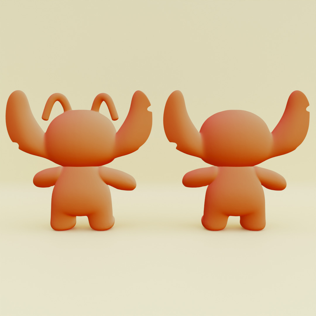 Stich and Angel Set Plush Toys with Keychain Disney Printable 3D print model_9