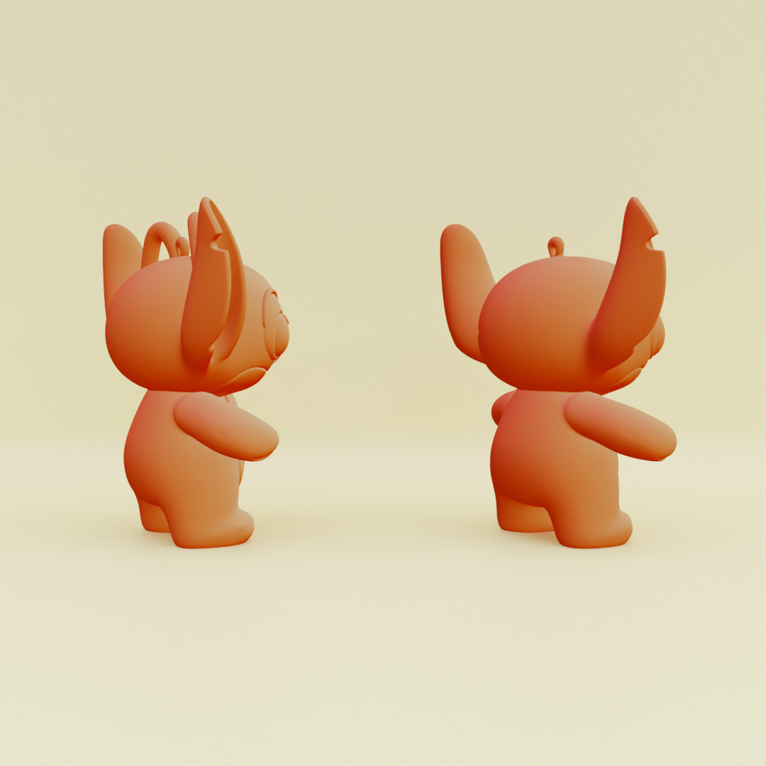 Stich and Angel Set Plush Toys with Keychain Disney Printable 3D print model_18