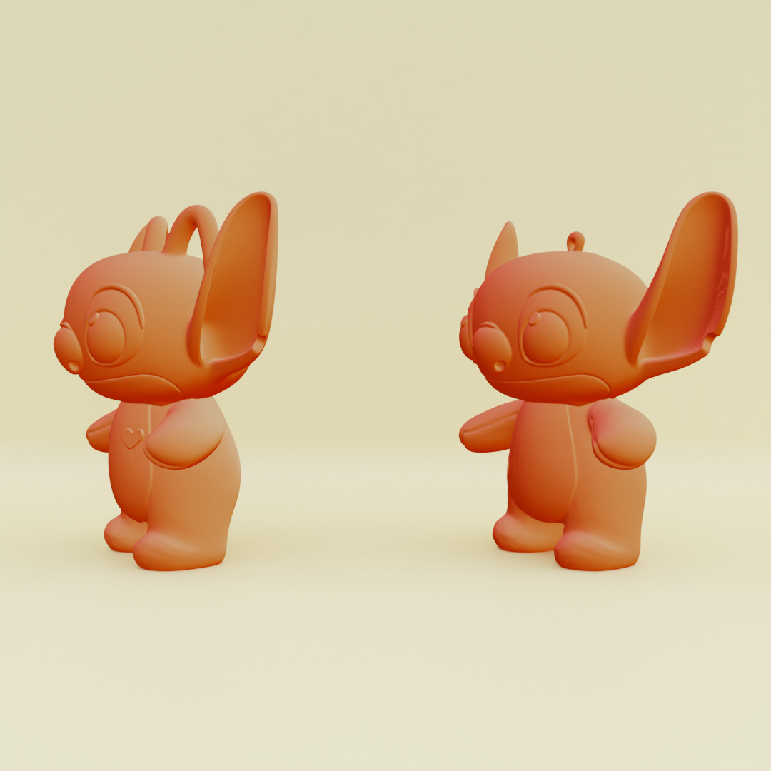 Stich and Angel Set Plush Toys with Keychain Disney Printable 3D print model_12