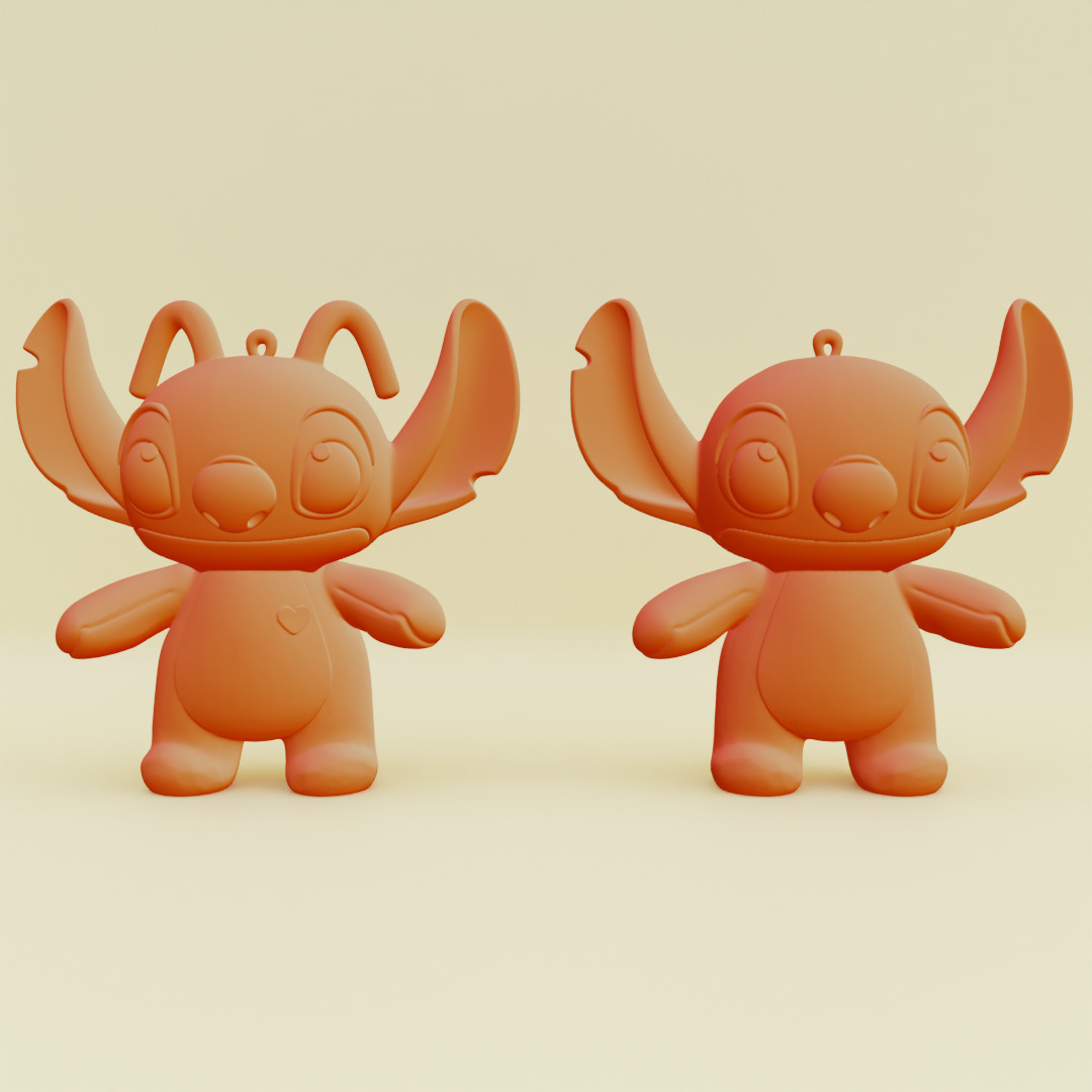 Stich and Angel Set Plush Toys with Keychain Disney Printable 3D print model_10