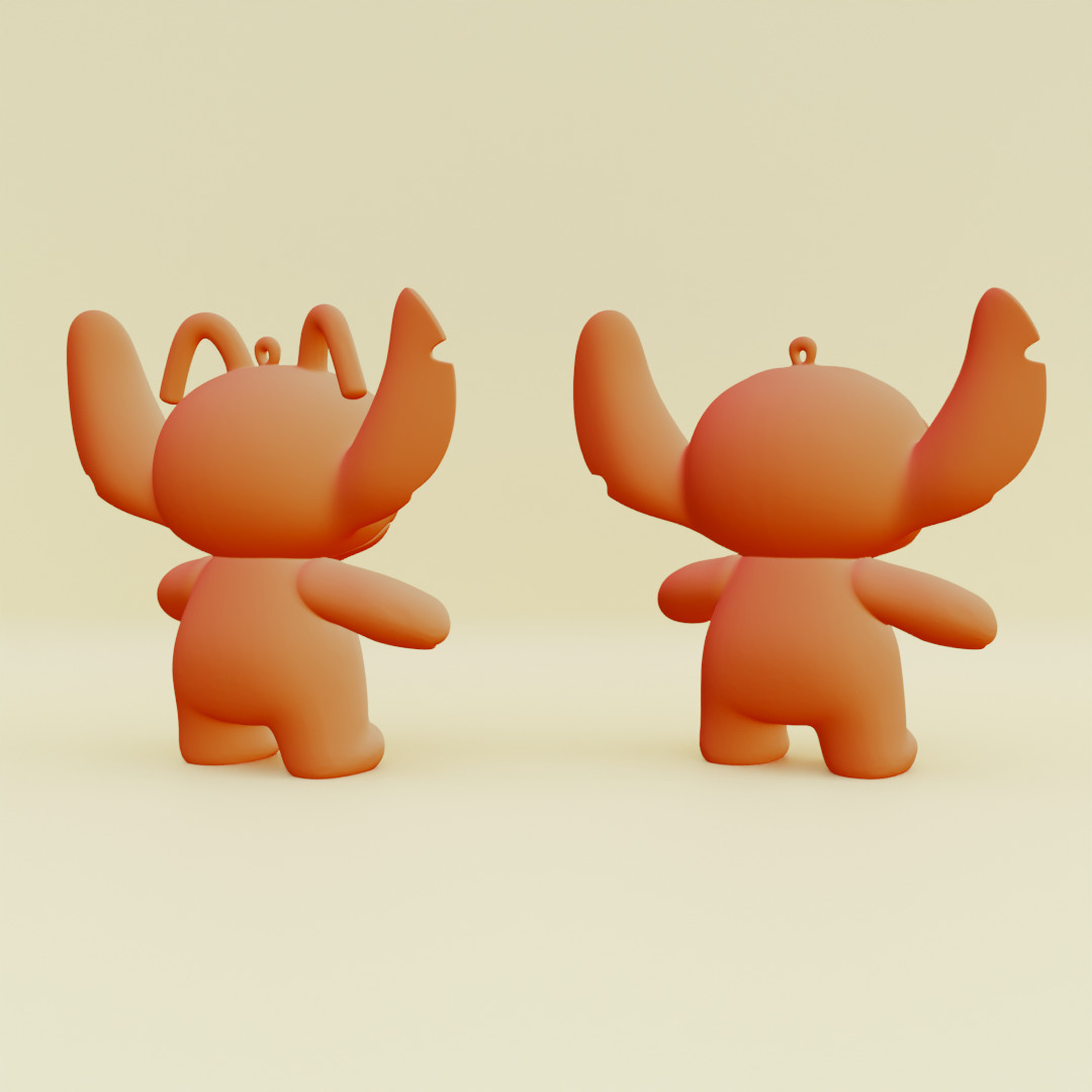 Stich and Angel Set Plush Toys with Keychain Disney Printable 3D print model_17