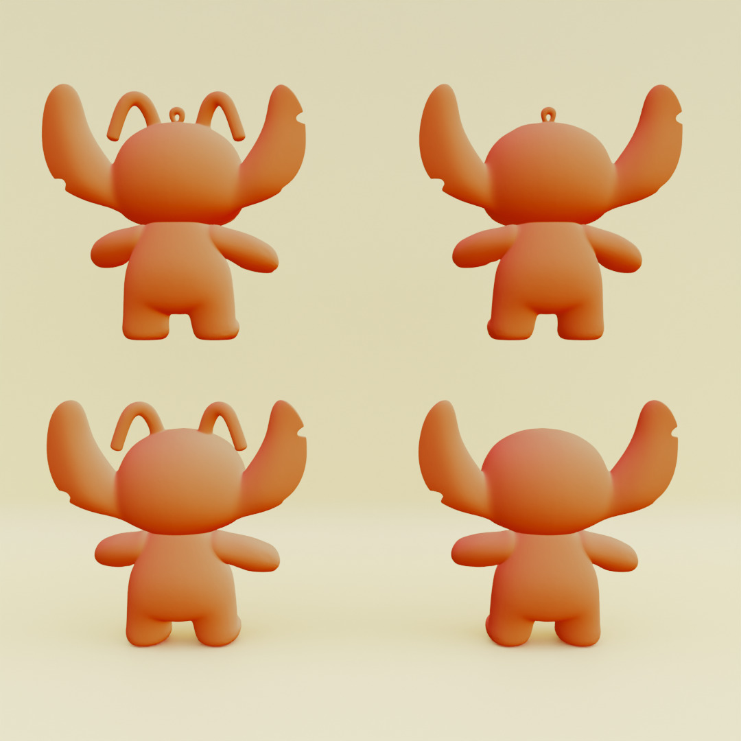 Stich and Angel Set Plush Toys with Keychain Disney Printable 3D print model_4