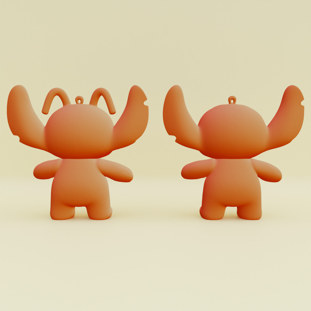 Stich and Angel Set Plush Toys with Keychain Disney Printable 3D print model_16