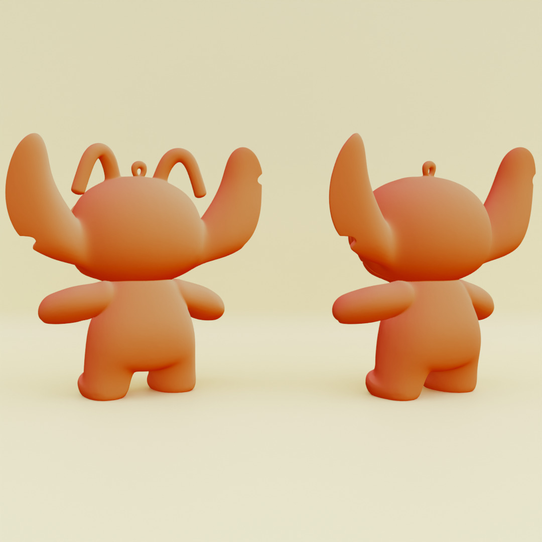 Stich and Angel Set Plush Toys with Keychain Disney Printable 3D print model_15