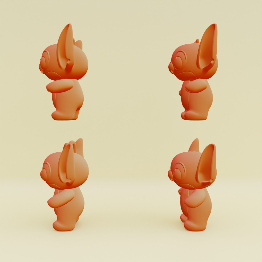 Stich and Angel Set Plush Toys with Keychain Disney Printable 3D print model_3